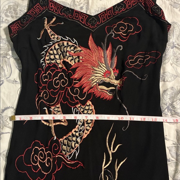 Sue Wong Black Dress with Red Embroidery - Picture 8 of 8